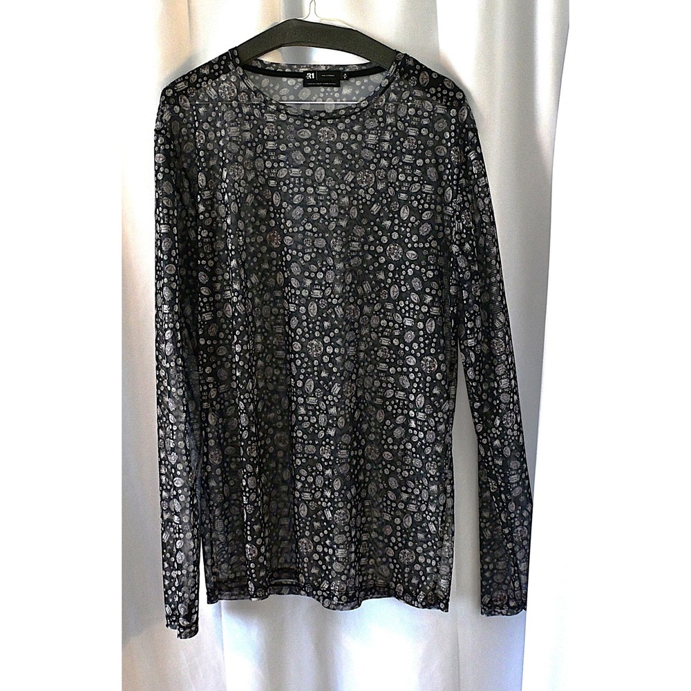Raf Simons Mesh Gemstone Print Top Women Medium - Picture 2 of 7
